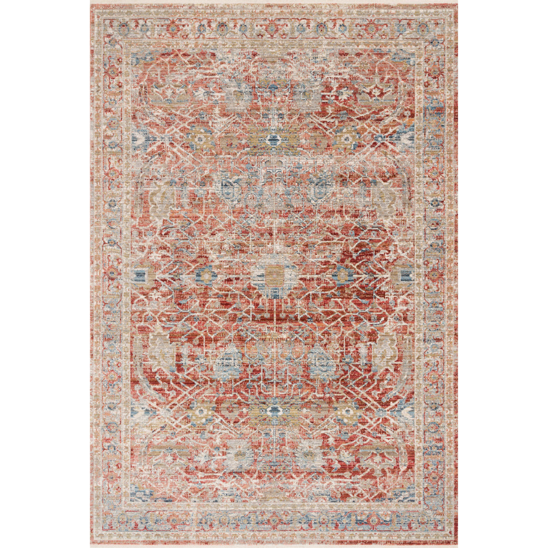 Loloi Claire Red / Ivory 18" x 18" Sample Rug