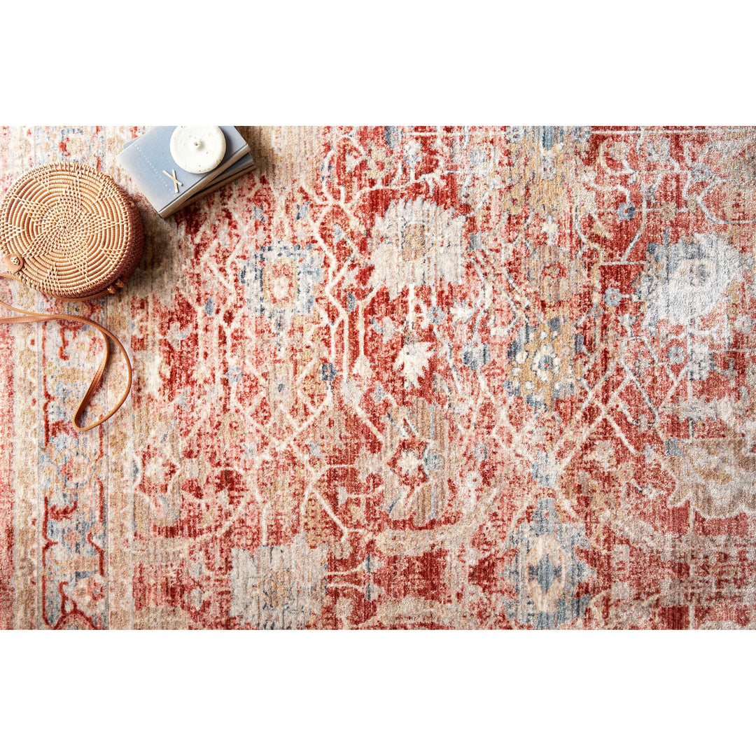 Loloi Claire Red / Ivory 18" x 18" Sample Rug