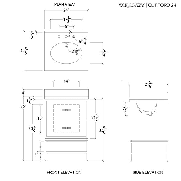 Clifford Two Drawer Bath Vanity