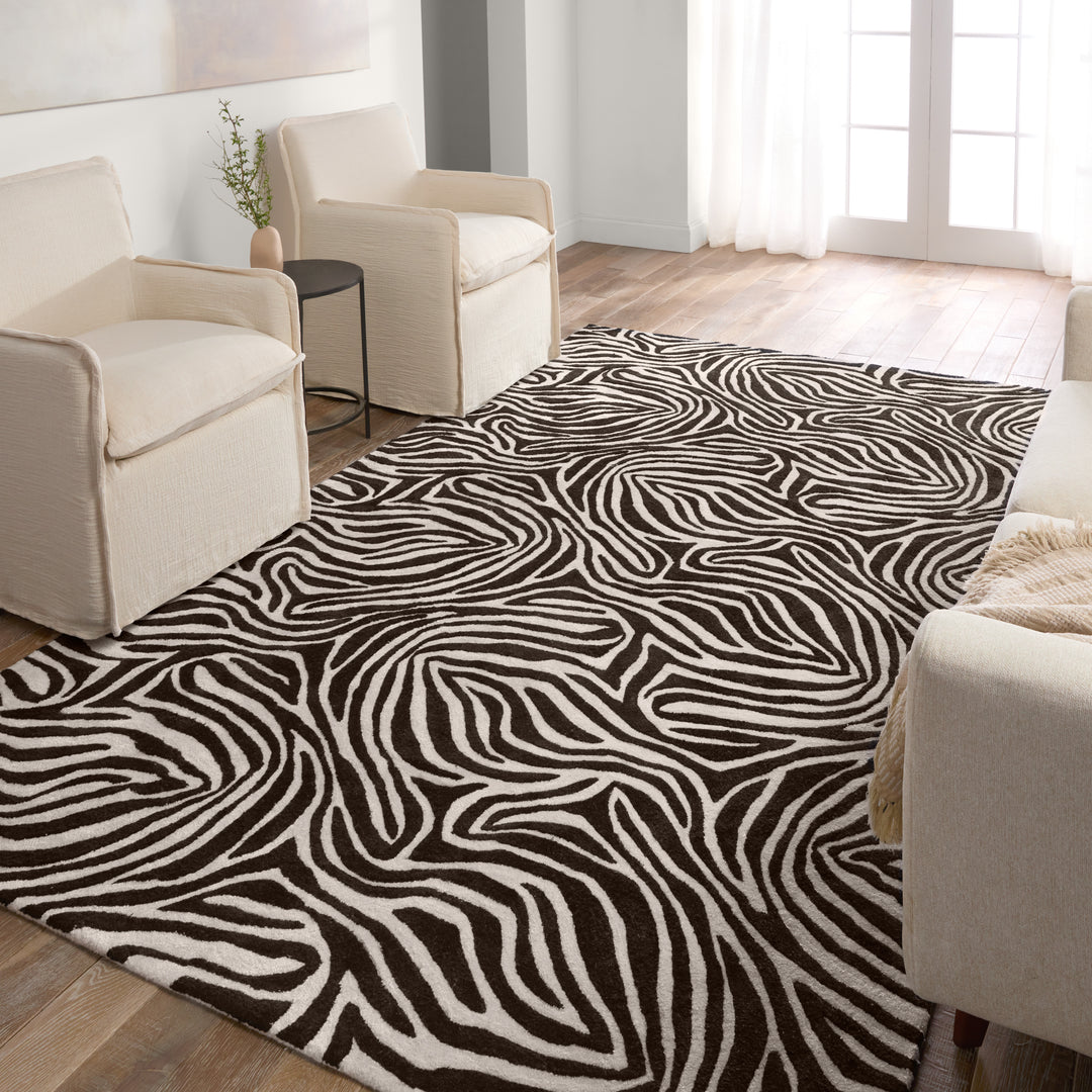 Jaipur Living Collide Handmade Animal Black/Ivory Area Rug (9'X12')