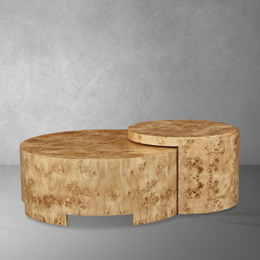 Rondel Burl Bunching Cocktail Table-Precedent-Precedent-CL-325-Coffee Tables-1-France and Son