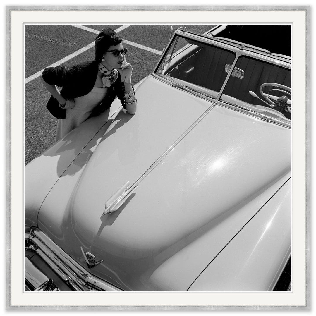 Vogue Magazine, "Model Stands Next to Car", Herbert Matter, May 1949 by Soicher Marin