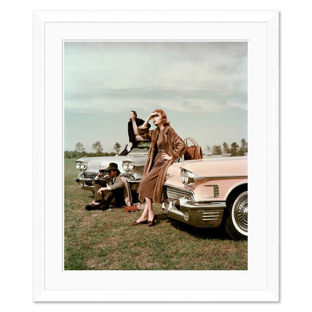 Vogue Magazine, "Model Leaning on 1958 Cadillac", John Rawlings, November 15, 1957 by Soicher Marin