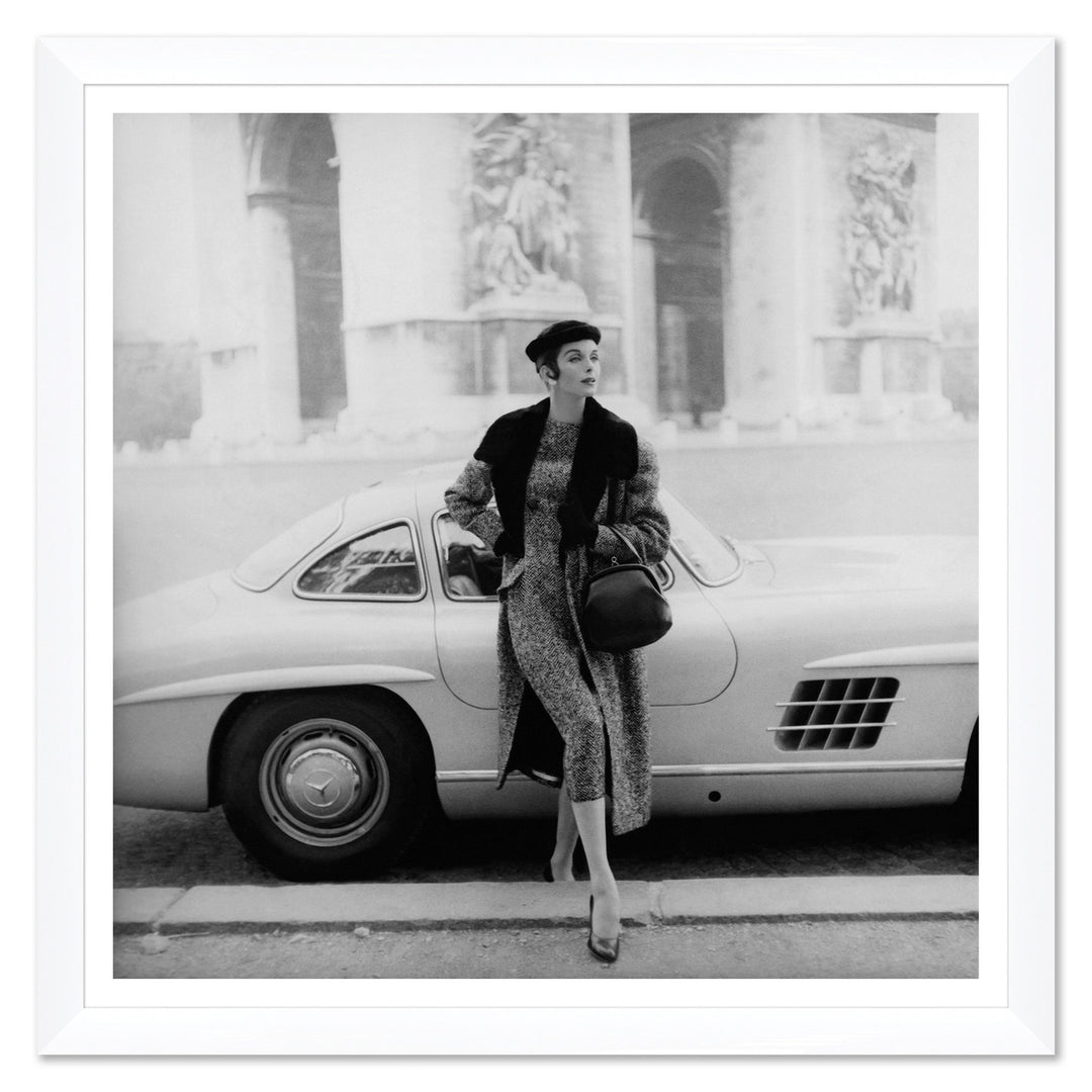 Vogue Magazine, "Anne St. Marie by a Mercedes-Benz," Henry Clarke, September 1, 1955 by Soicher Marin