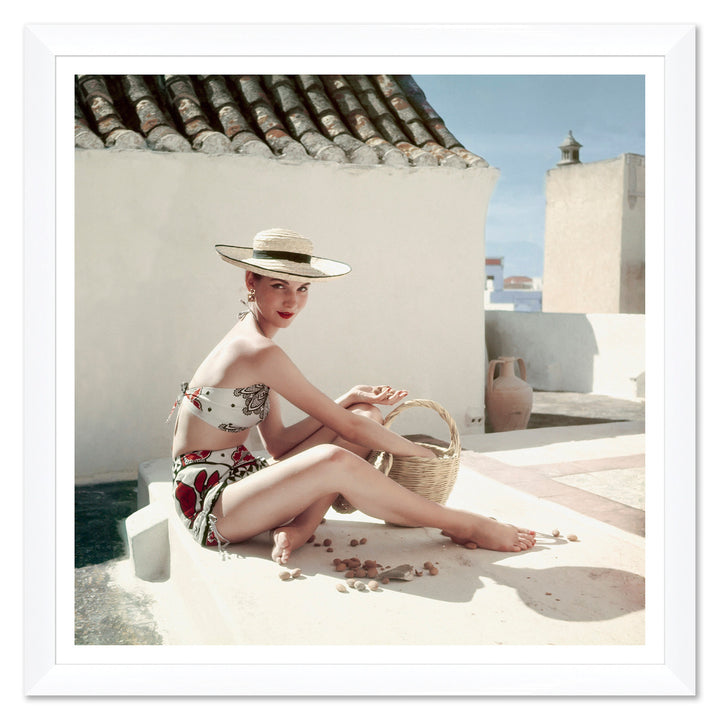 Vogue Magazine, "Model Wearing a Calypso Patterned Bikini," Henry Clarke, June 1, 1952 by Soicher Marin