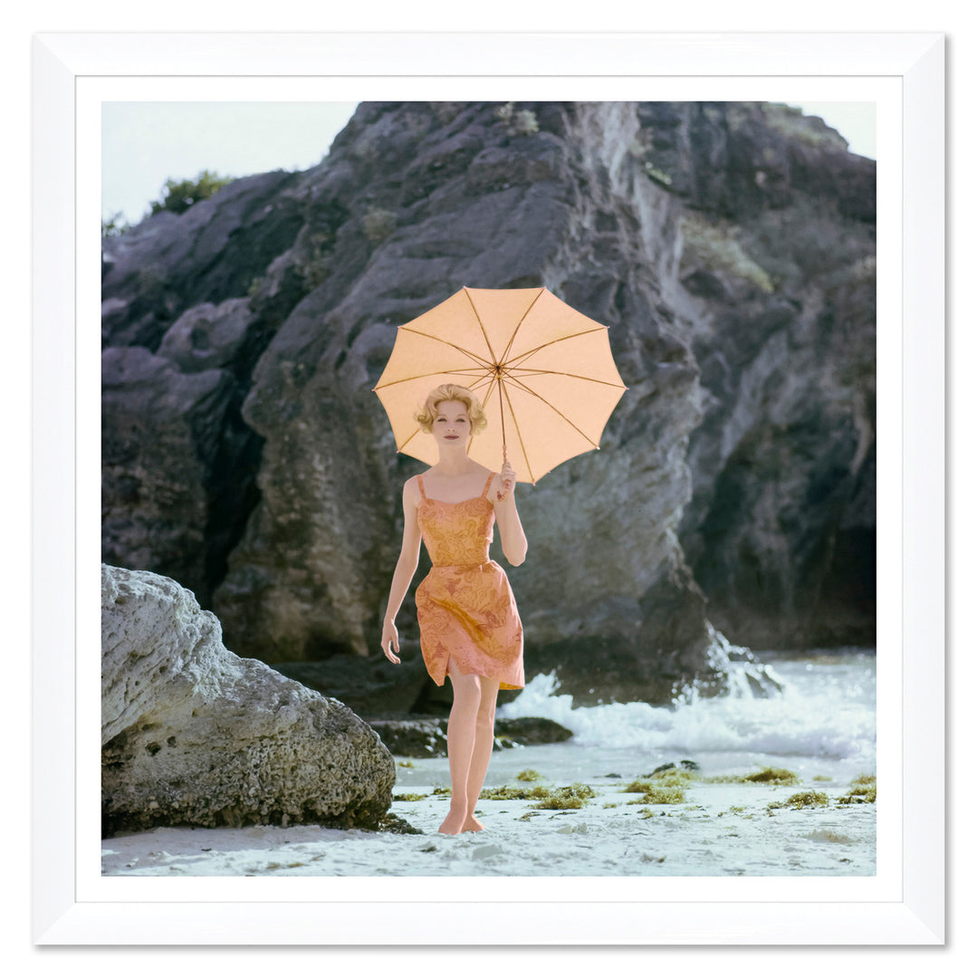 Vogue Magazine, "Model Wearing an Orange Bathing Suit," Jerry Schatzberg, January 1, 1959 by Soicher Marin
