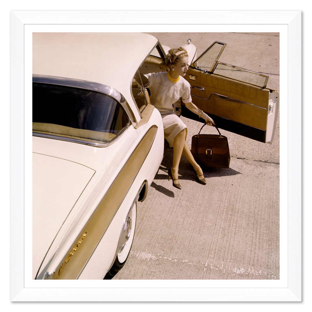 Vogue Magazine, "Model Seated in a 1958 Packard Hawk," Karen Radkai, June 1, 1958 by Soicher Marin