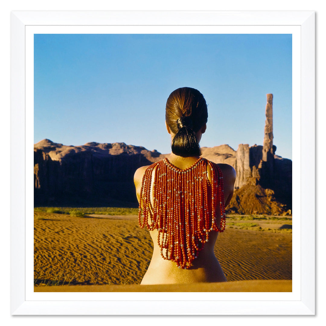Vogue Magazine, "Model Wearing Red Beads," John Cowan, January 1, 1966 by Soicher Marin