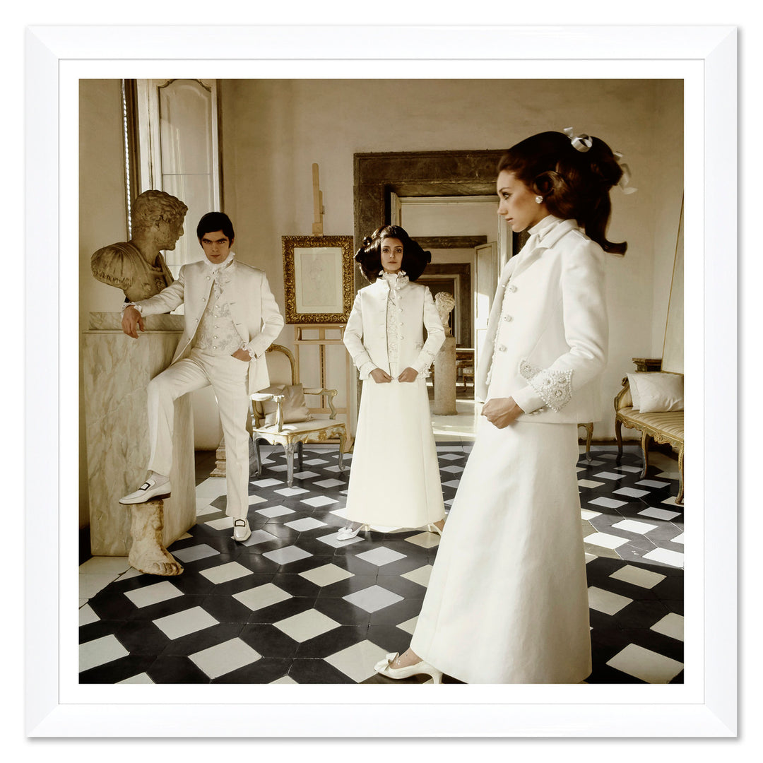 Vogue Magazine, "Three Models with Marisa Berenson," Henry Clarke, March 15, 1968 by Soicher Marin