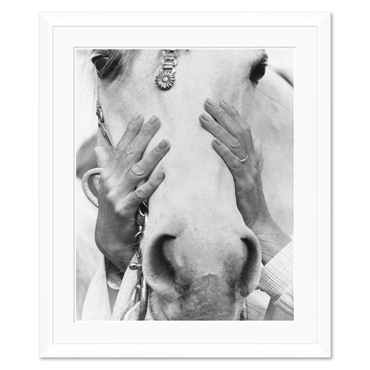 Vogue Magazine, "Conchita Cintron Holding the Head of a Horse," Henry Clarke, September 1, 1968 by Soicher Marin