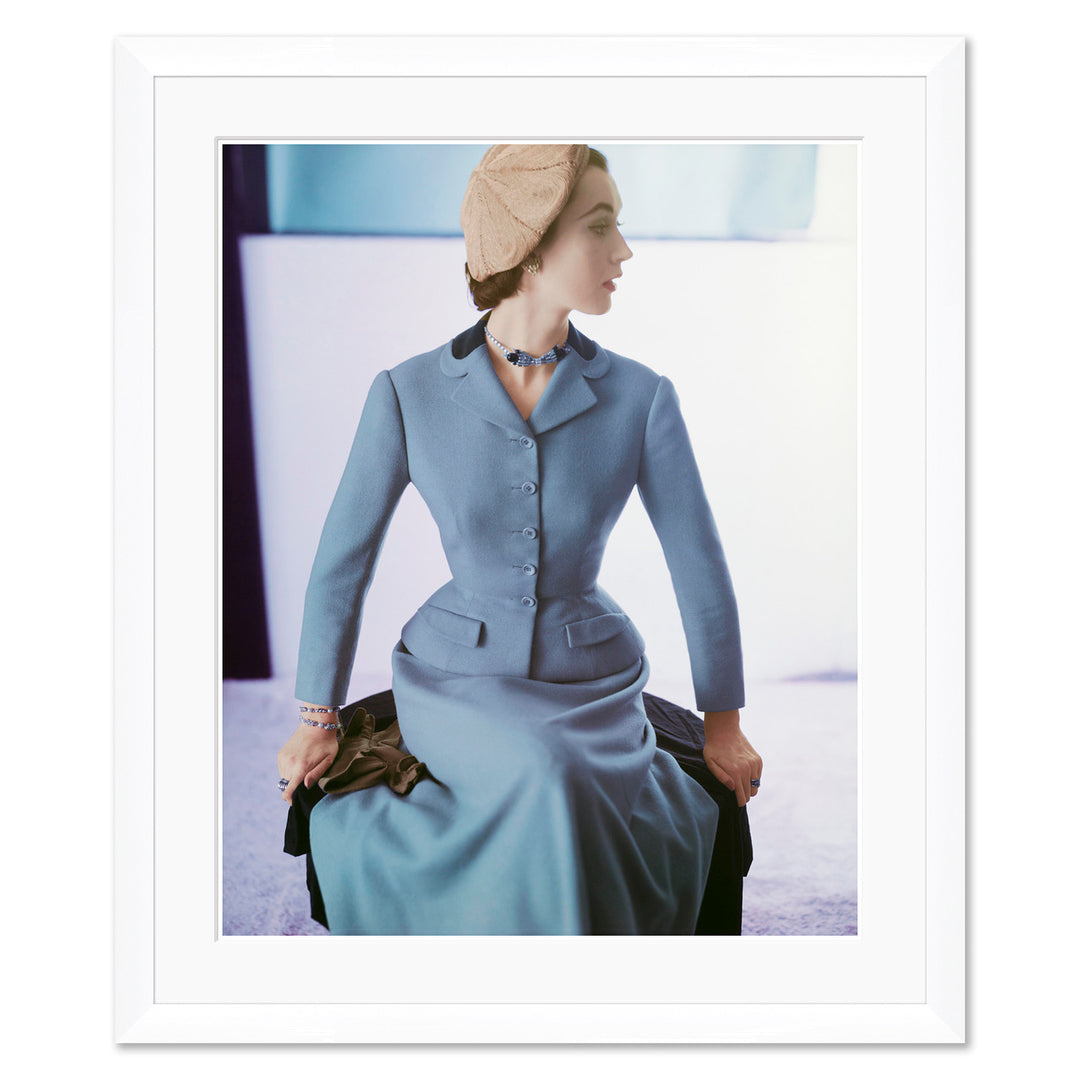 Vogue Magazine, "Model Wearing a Blue Wool Suit," Horst P. Horst, February 1, 1952 by Soicher Marin