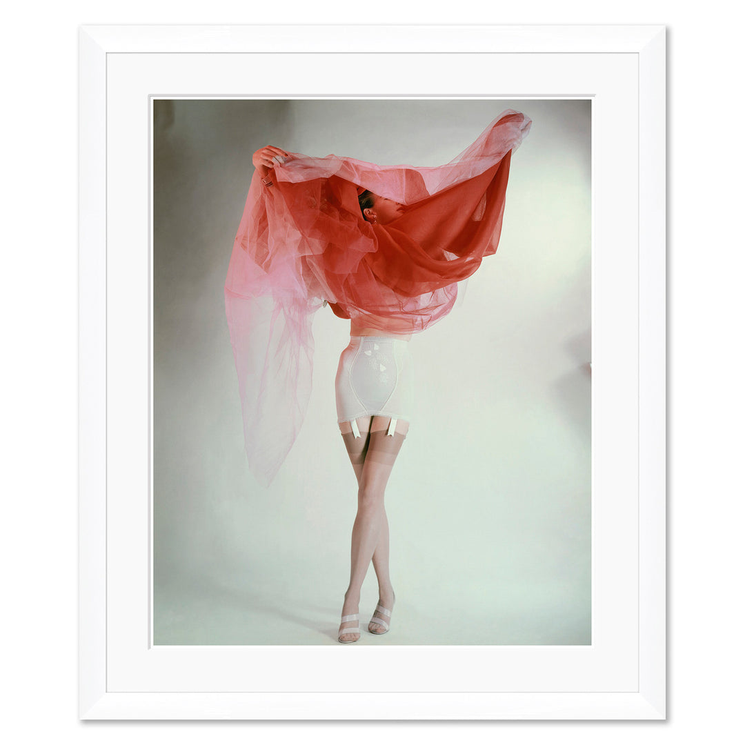 Vogue Magazine, "Ruth Knowles Wearing Mauve and White Girdle," Erwin Blumenfeld, February 15, 1953 by Soicher Marin