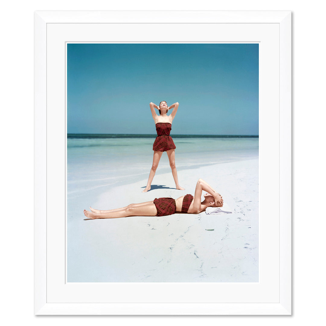 Vogue Magazine, "Two Models in Wool Tartan Swimsuits," John Rawlings, May 1, 1953 by Soicher Marin