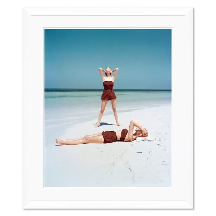 Vogue Magazine, "Two Models in Wool Tartan Swimsuits," John Rawlings, May 1, 1953 by Soicher Marin