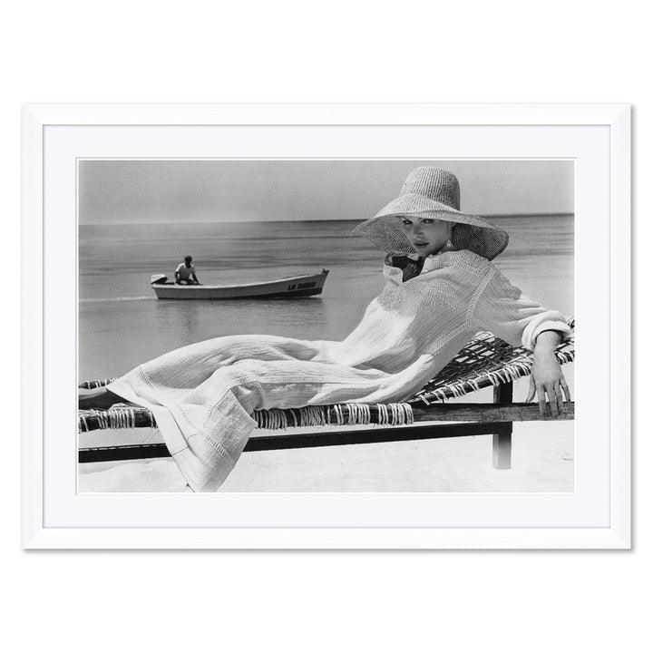 Vogue Magazine, "Lois Chiles on a Chaise by the Sea," Chris von Wangenheim, June 1, 1973 by Soicher Marin