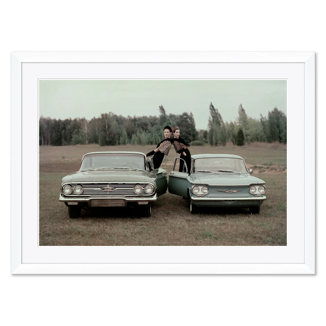 Vogue Magazine, "Two Women Leaning Out of Cars," John Rawlings, November 1, 1959 by Soicher Marin