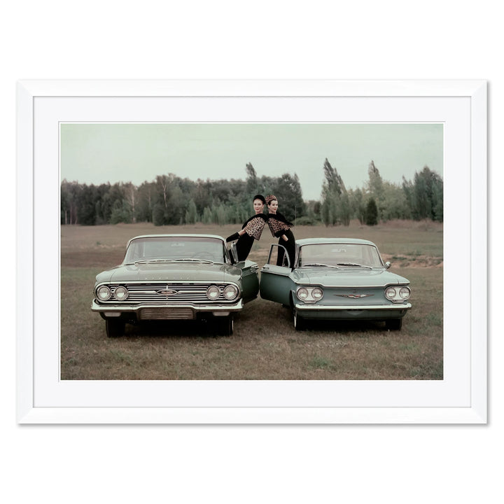Vogue Magazine, "Two Women Leaning Out of Cars," John Rawlings, November 1, 1959 by Soicher Marin