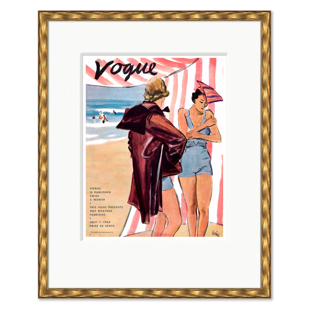 CN-25-0430C Vogue Cover, "Two Women at the Beach," Carl Erickson, July 1, 1934 by Soicher Marin
