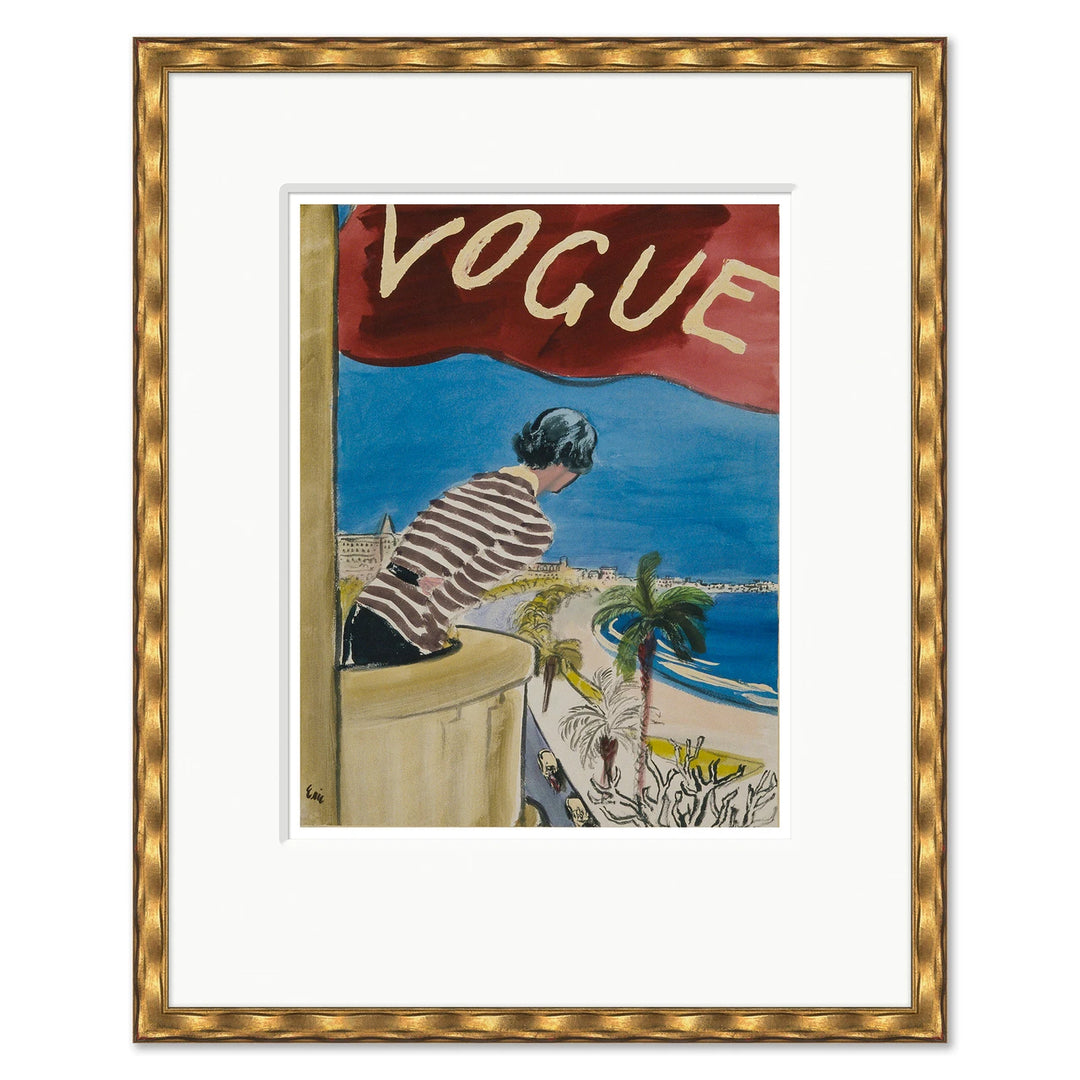 CN-25-0430E Vogue Cover, "Looking Down at the French Riviera," Carl Erickson, January 1, 1932 by Soicher Marin