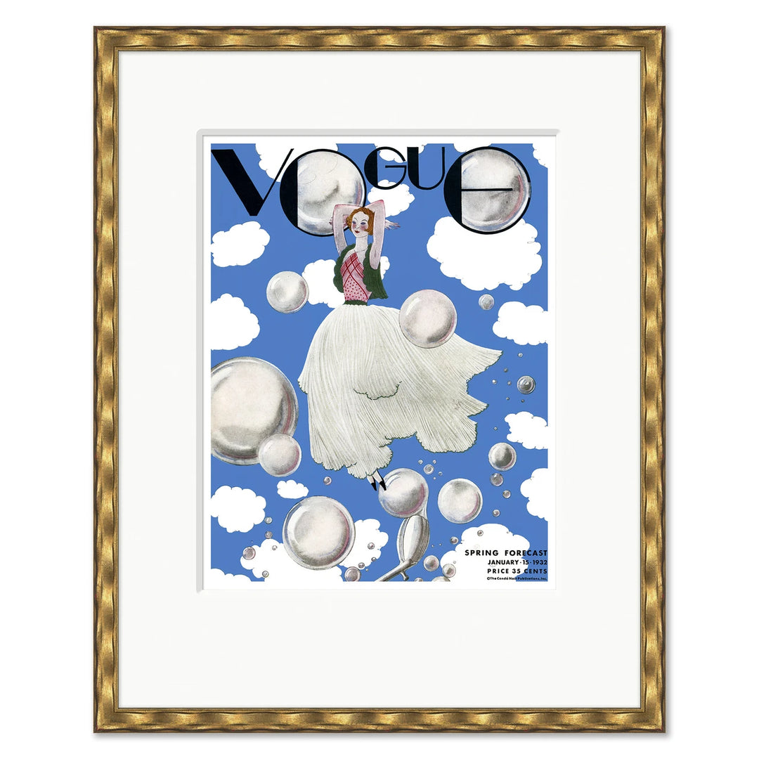 CN-25-0430H Vogue Cover, "Clouds and Pearls," Georges Lepape, January 15, 1932 by Soicher Marin