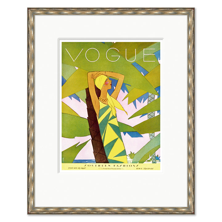 CN-25-0431E Vogue Cover, "Tropical Southern Fashions," Eduardo Garcia Benito, January 15, 1927 by Soicher Marin