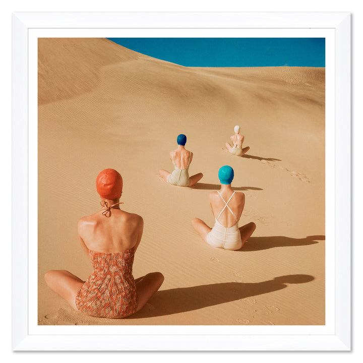 Vogue Magazine, "Model Sitting on Sand Dunes," Clifford Coffin, June 1, 1949 by Soicher Marin