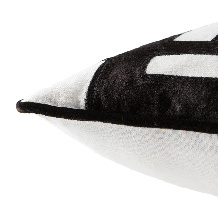 Nikki Chu by Jaipur Living Ordella Geometric White/ Black Poly Fill Pillow (22" Square)