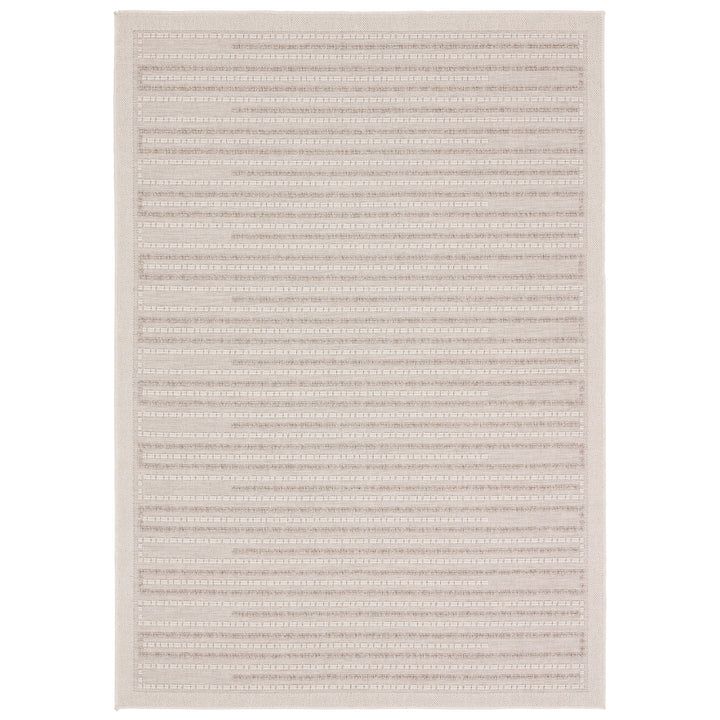 Vibe by Jaipur Living Theorem Indoor/Outdoor Striped Taupe/ Cream Area Rug (4'X6')