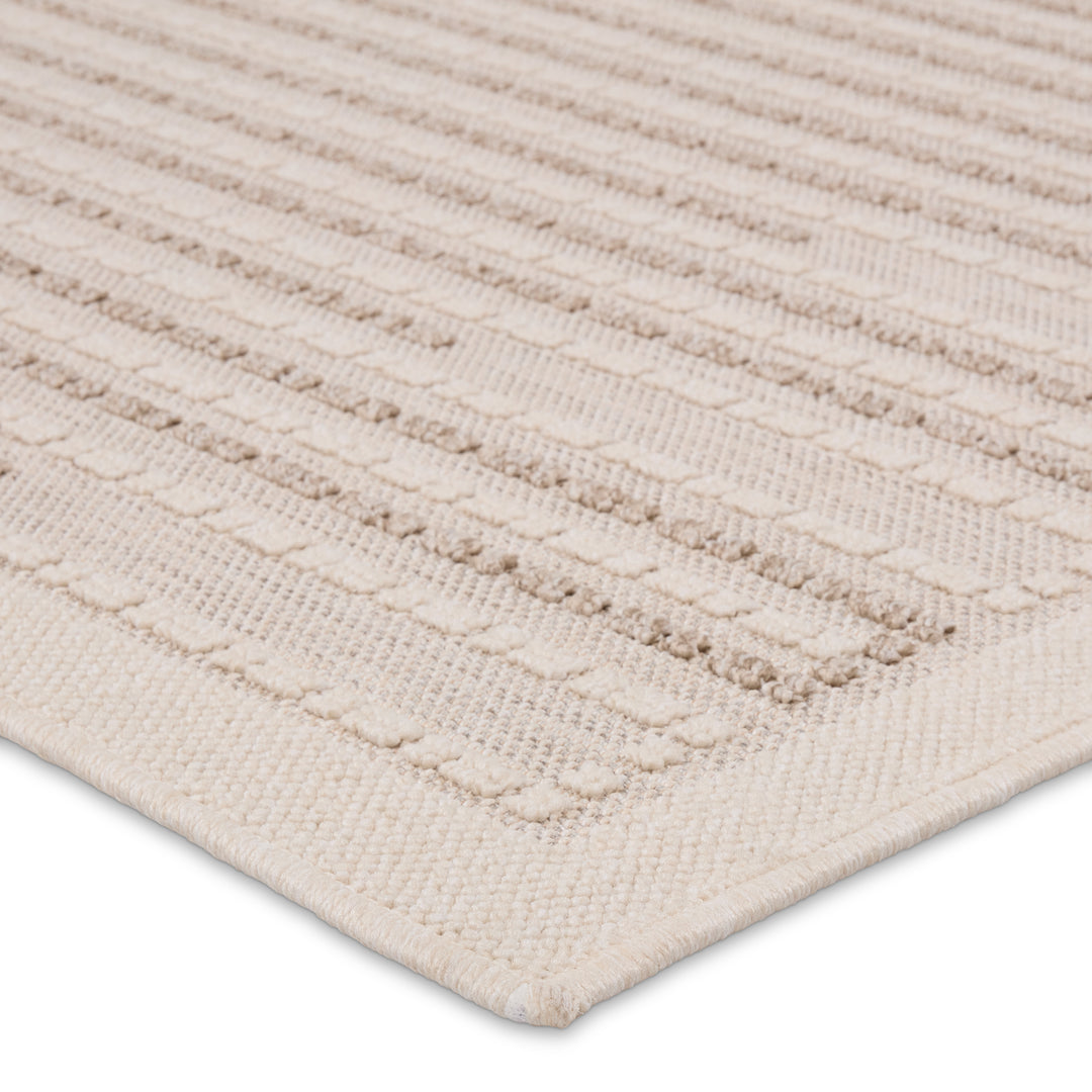 Vibe by Jaipur Living Theorem Indoor/Outdoor Striped Taupe/ Cream Area Rug (4'X6')