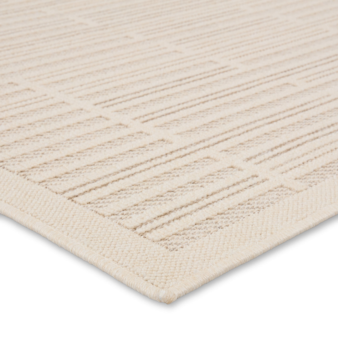 Vibe by Jaipur Living Quantum Indoor/Outdoor Striped Cream/ Beige Area Rug (9'X12')