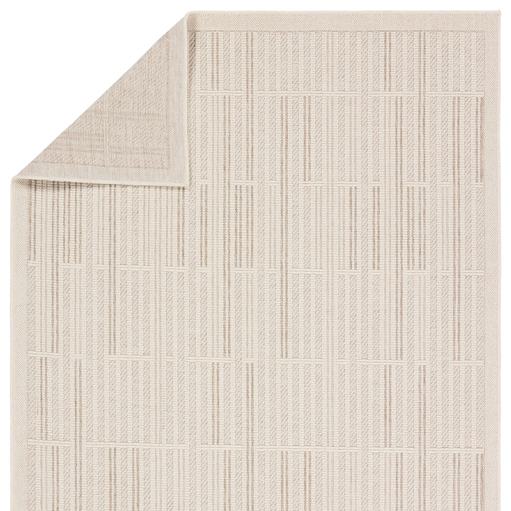 Vibe by Jaipur Living Quantum Indoor/Outdoor Striped Cream/ Beige Runner Rug (3'X8')