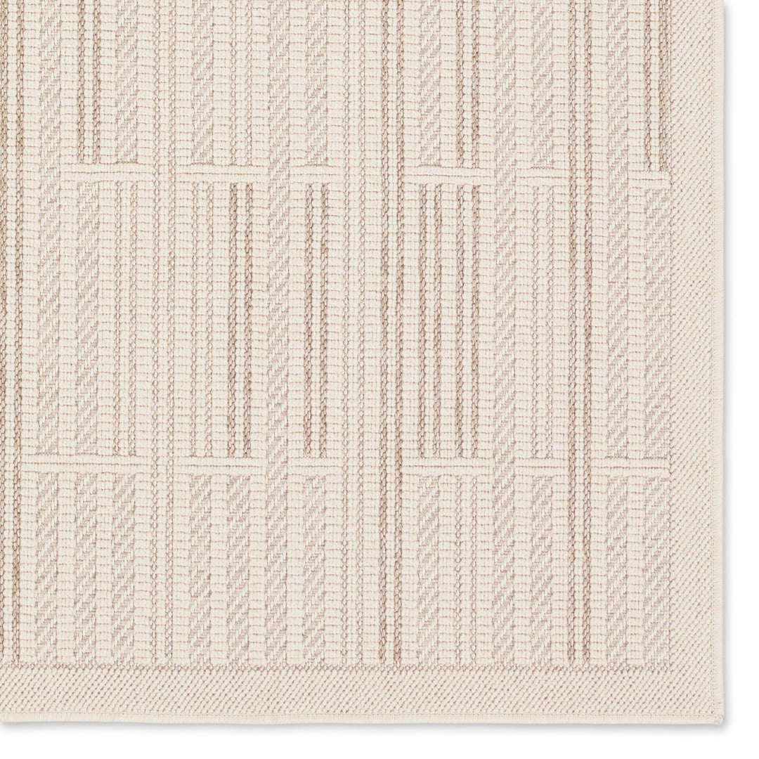 Vibe by Jaipur Living Quantum Indoor/Outdoor Striped Cream/ Beige Area Rug (4'X6')