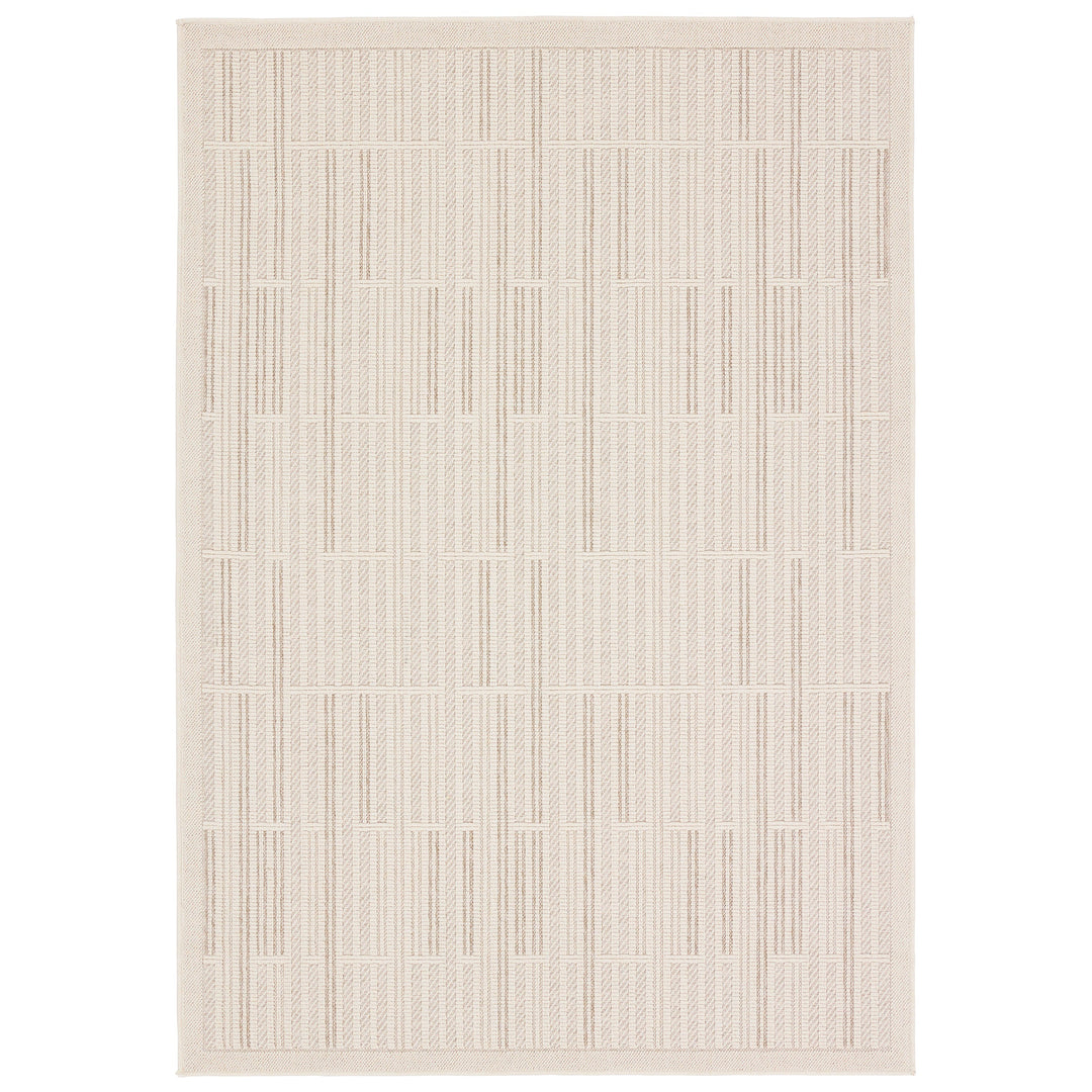 Vibe by Jaipur Living Quantum Indoor/Outdoor Striped Cream/ Beige Area Rug (2'X3')