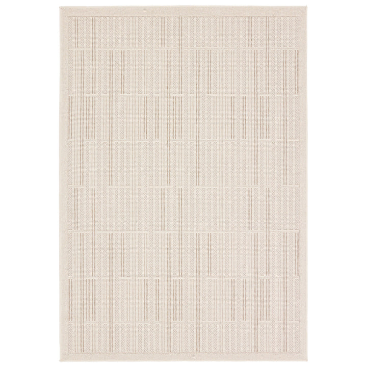 Vibe by Jaipur Living Quantum Indoor/Outdoor Striped Cream/ Beige Area Rug (2'X3')