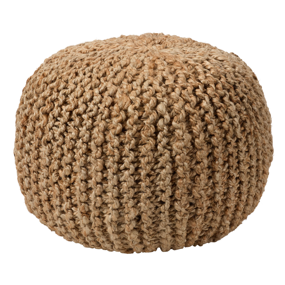 Vibe by Jaipur Living Azene Handmade Solid Tan Cylinder Pouf