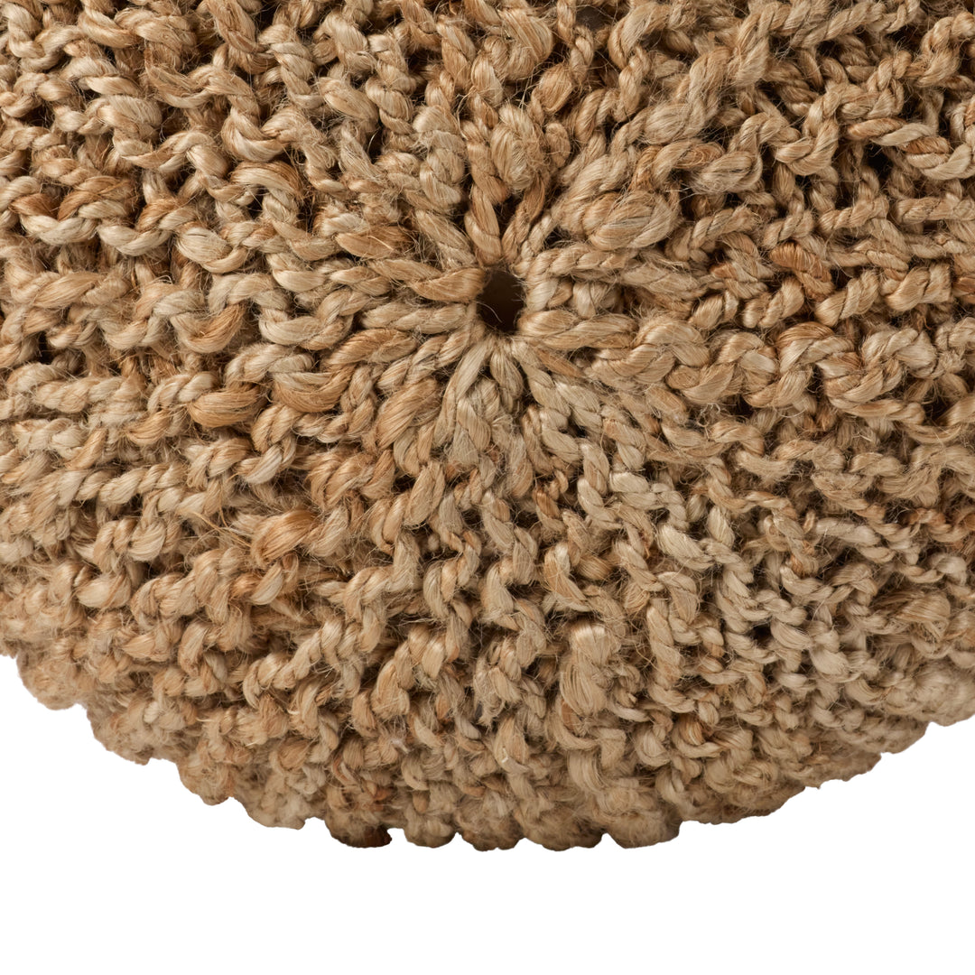 Vibe by Jaipur Living Azene Handmade Solid Tan Cylinder Pouf