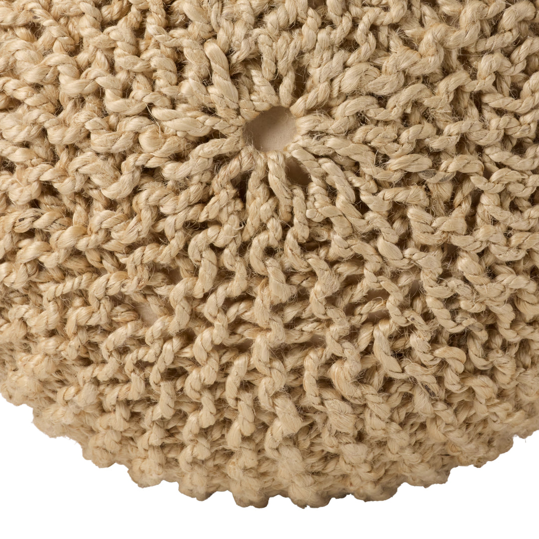 Vibe by Jaipur Living Azene Handmade Solid Beige Cylinder Pouf