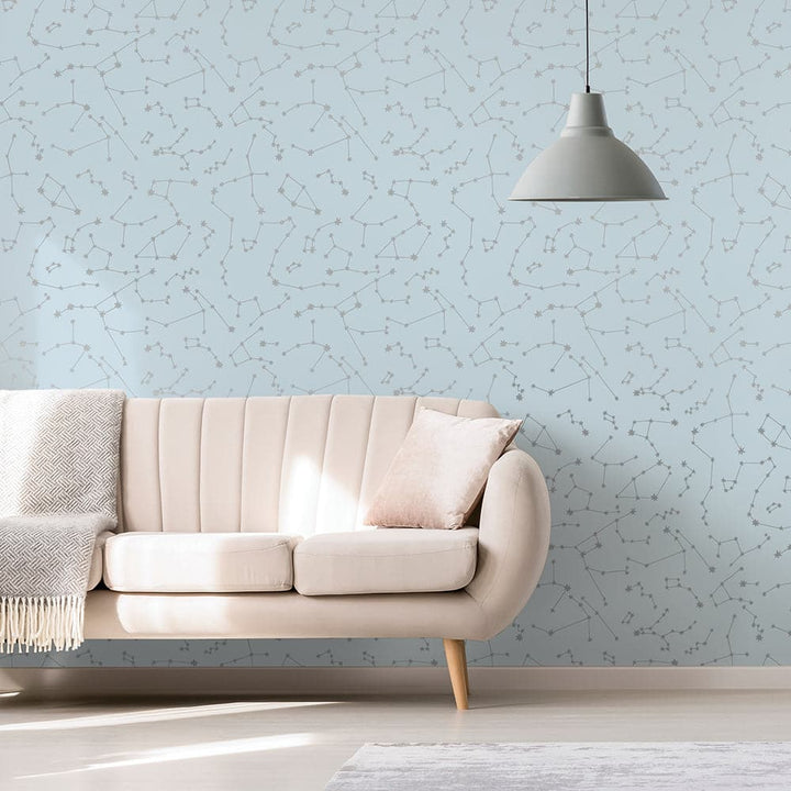Constellations Peel And Stick Wallpaper By Novogratz-Tempaper & Co.-Tempaper-CO472-DecorNavy Skies-9-France and Son