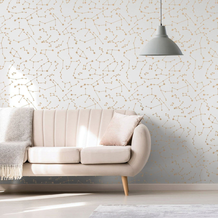 Constellations Peel And Stick Wallpaper By Novogratz-Tempaper & Co.-Tempaper-CO472-DecorNavy Skies-19-France and Son
