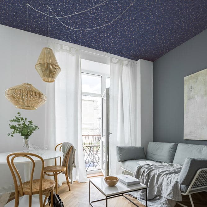 Constellations Peel And Stick Wallpaper By Novogratz-Tempaper & Co.-Tempaper-CO472-DecorNavy Skies-5-France and Son