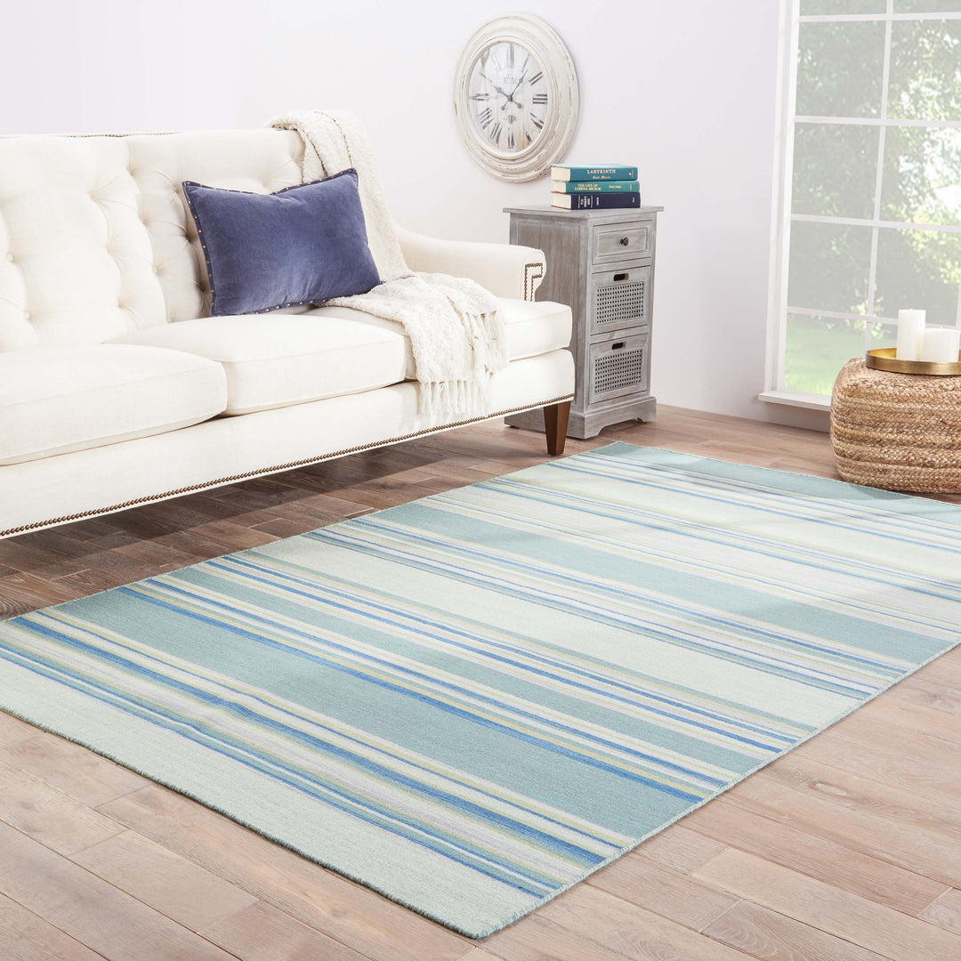 Jaipur Living Kiawah Handmade Striped Blue/ Turquoise Area Rug (5'X8')