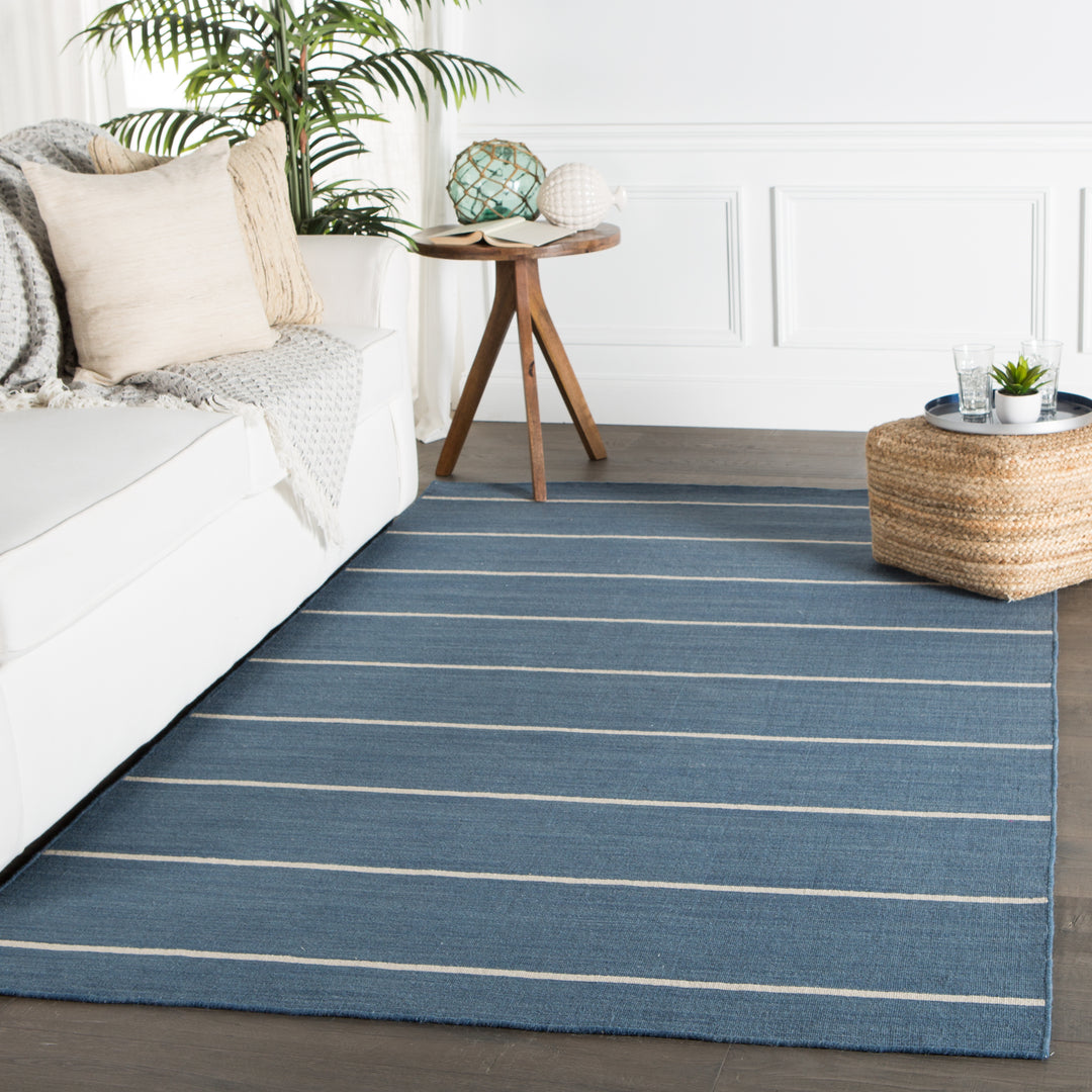 Jaipur Living Cape Cod Handmade Striped Blue/ Cream Area Rug (5'X8')