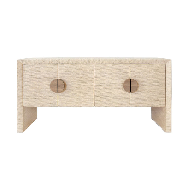 Colt - Four Door Buffet In Natural Grasscloth With Cerused Oak Handles