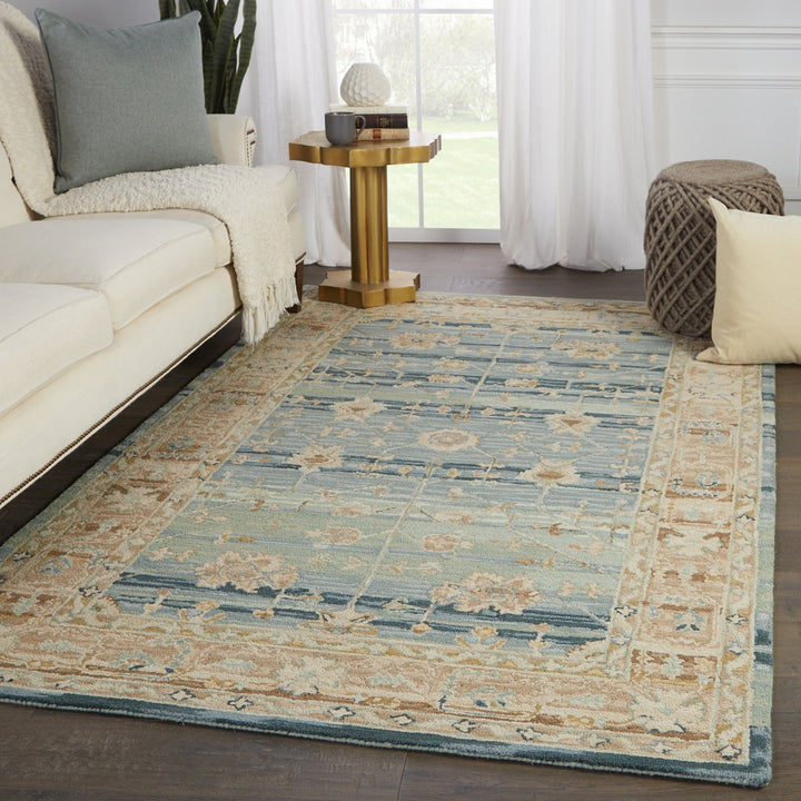 Vibe by Jaipur Living Jensine Handmade Oriental Blue/ Beige Area Rug (9'X12')