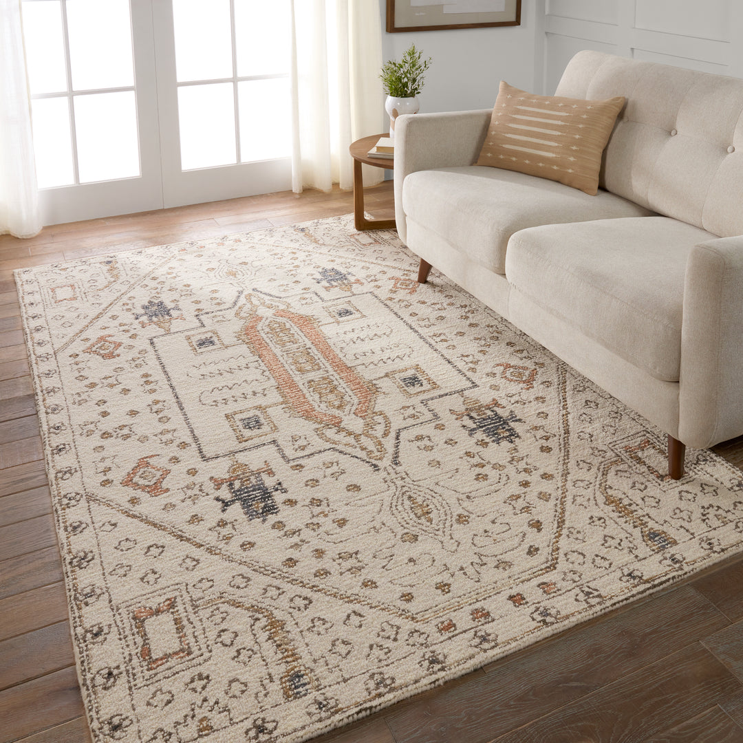 Vibe by Jaipur Living Dahir Handmade Medallion Ivory/ Gray Area Rug (5'X8')