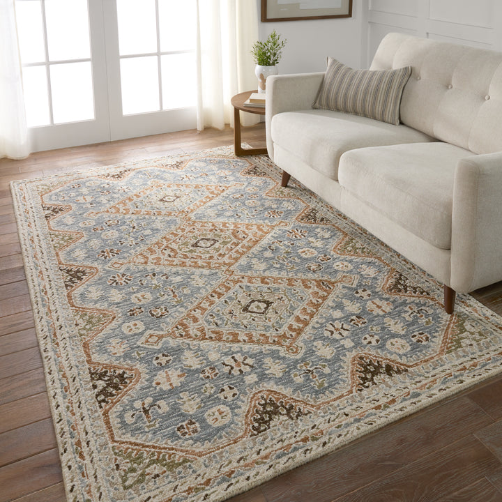 Vibe by Jaipur Living Zascha Handmade Medallion Blue/ Brown Area Rug (9'X12')