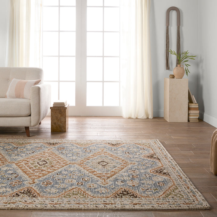 Vibe by Jaipur Living Zascha Handmade Medallion Blue/ Brown Area Rug (9'X12')