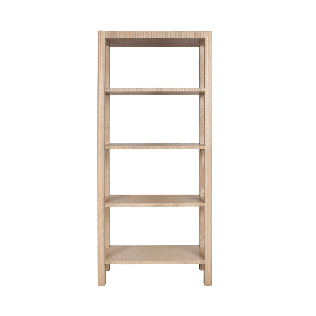 Corbin - Fluted Etagere In Light Cerused Oak