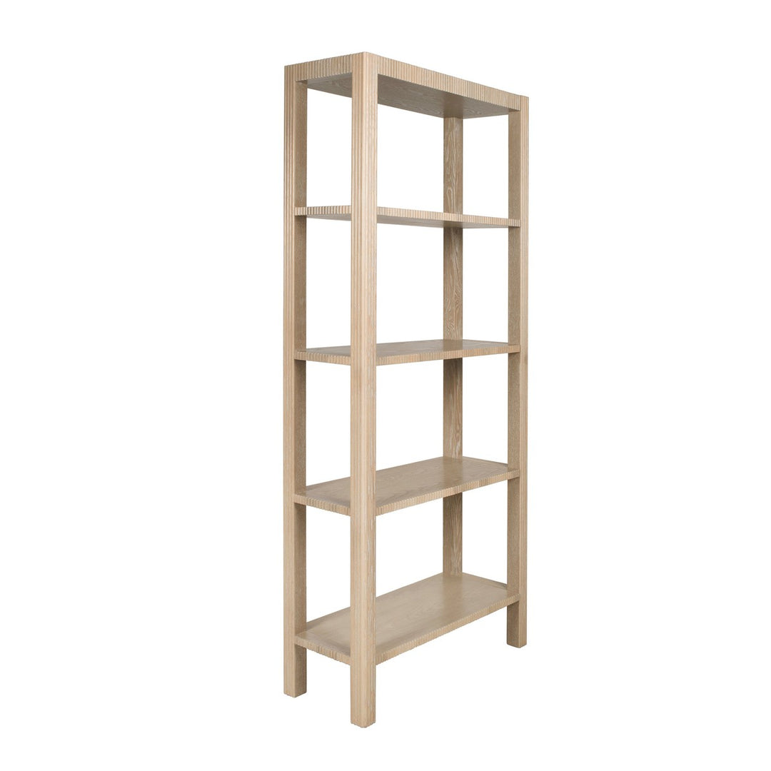 Corbin - Fluted Etagere In Light Cerused Oak