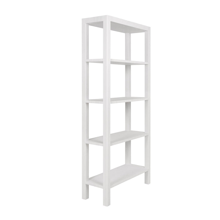 Corbin - Fluted Etagere In White Washed Oak